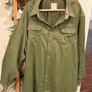 Ducks Unlimited Men's Olive Green Lightweight Shirt Jacket